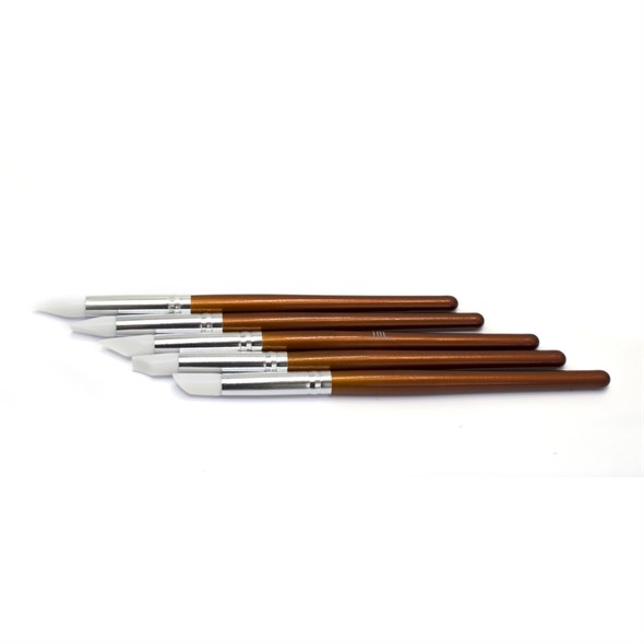 Кисть силиконовая  TNL  деревянная ручка, 1 шт - фото 17594
