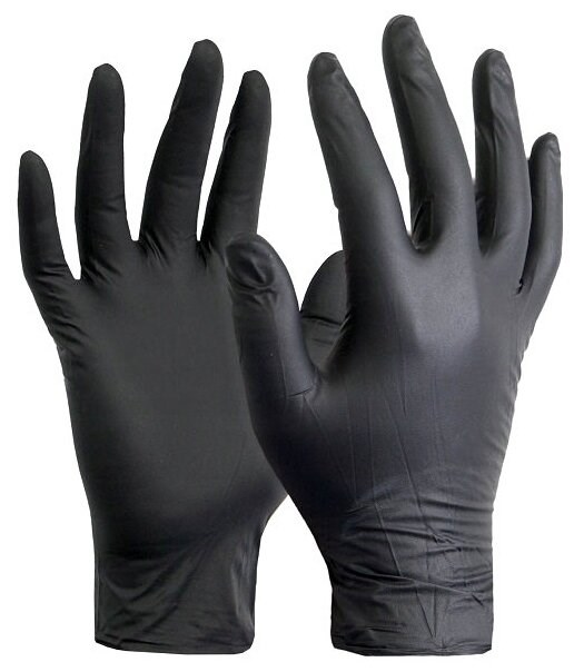 Перчатки черные XS, 50 шт - фото 29407